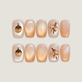 Golden Autumn Persimmon Press-On Nails