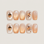 Golden Autumn Persimmon Press-On Nails