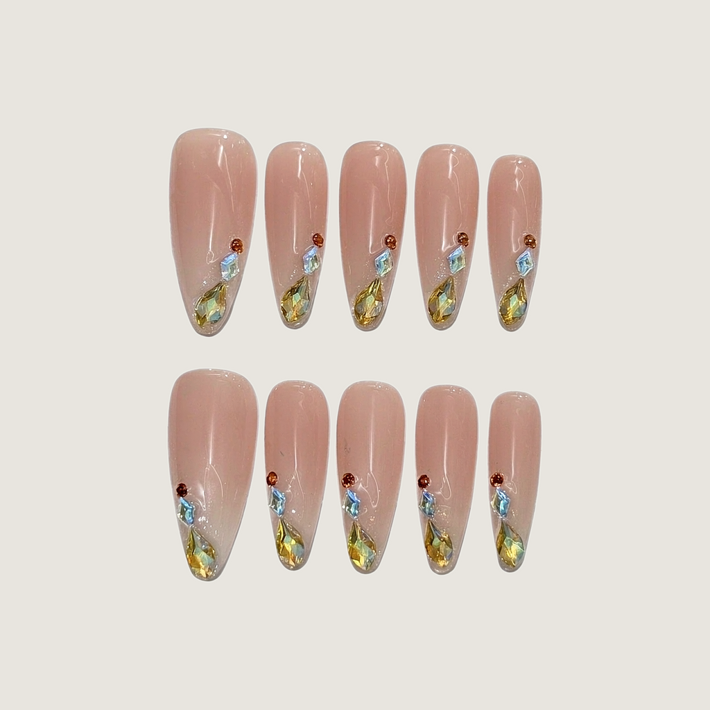 Golden Tears Press-on Nails
