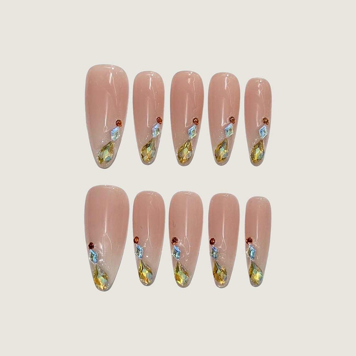 Golden Tears Press-on Nails