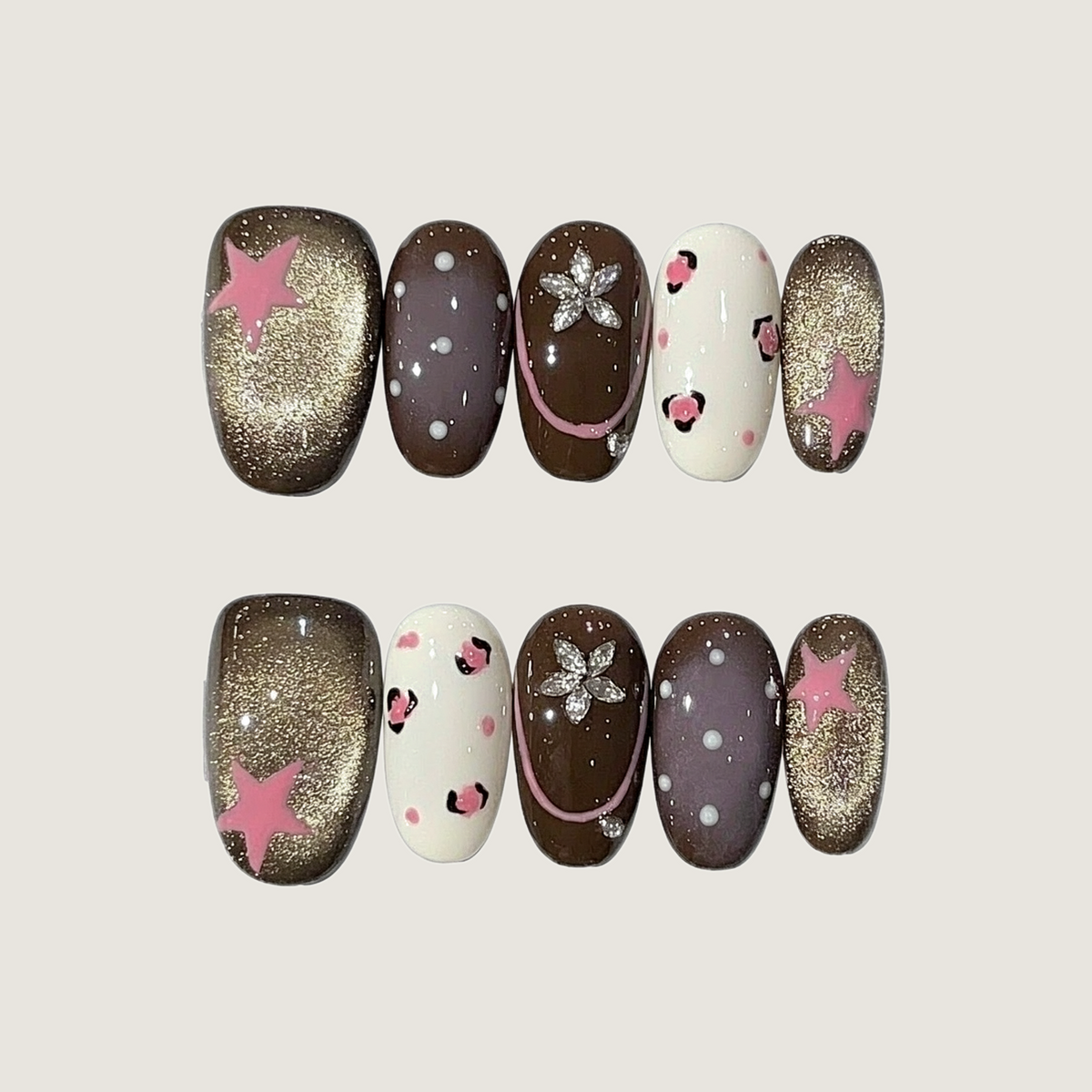 Berry Violet Star Press-On Nails
