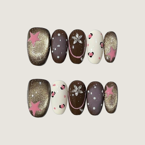 Berry Violet Star Press-On Nails