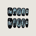 Black & Blue Sweet & Cool Cat Press-On Nails