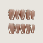 Glass Bead Cat Eye Press-On Nails