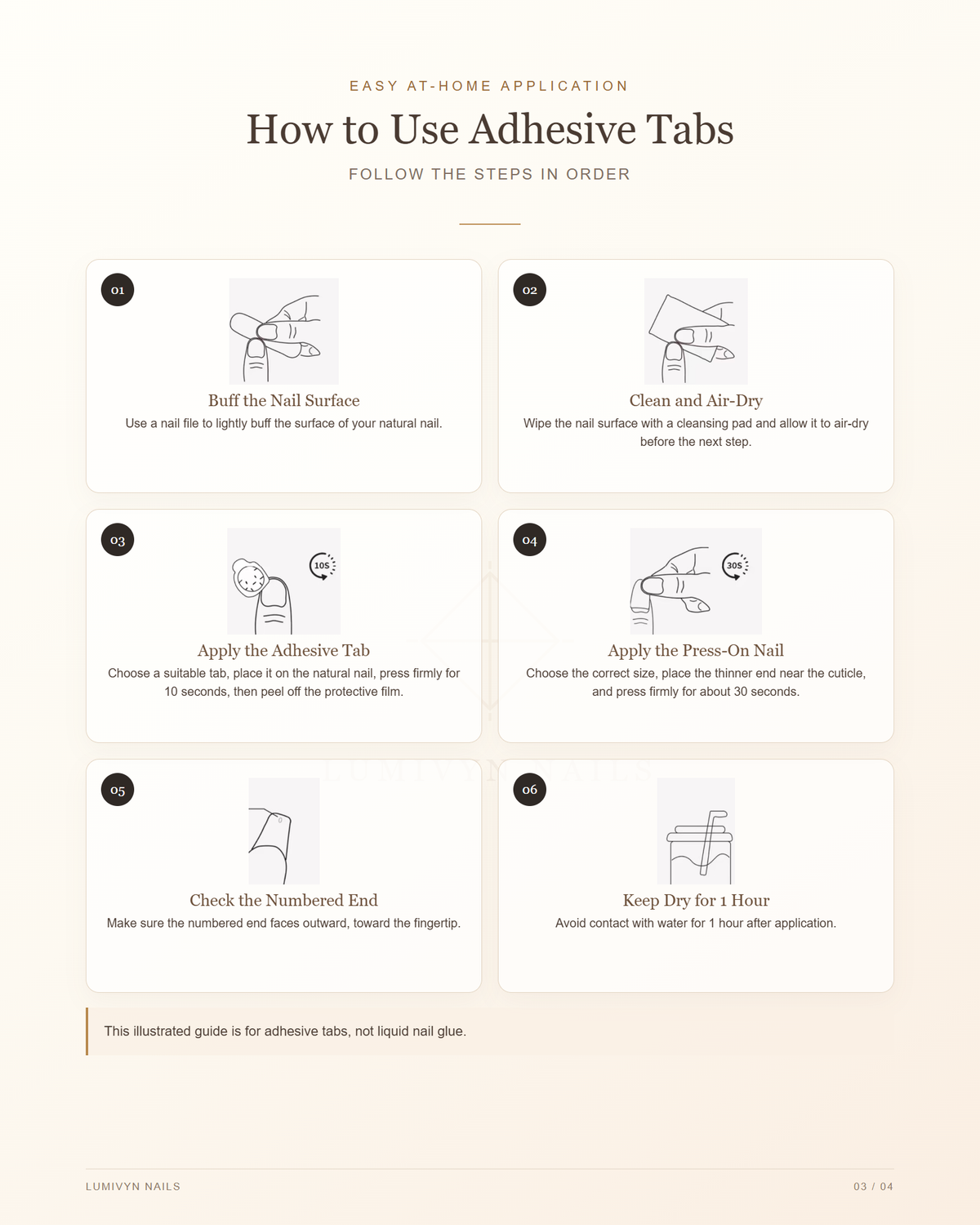 LUMIVYN GUIDE 03 — How to apply and remove press-on nails