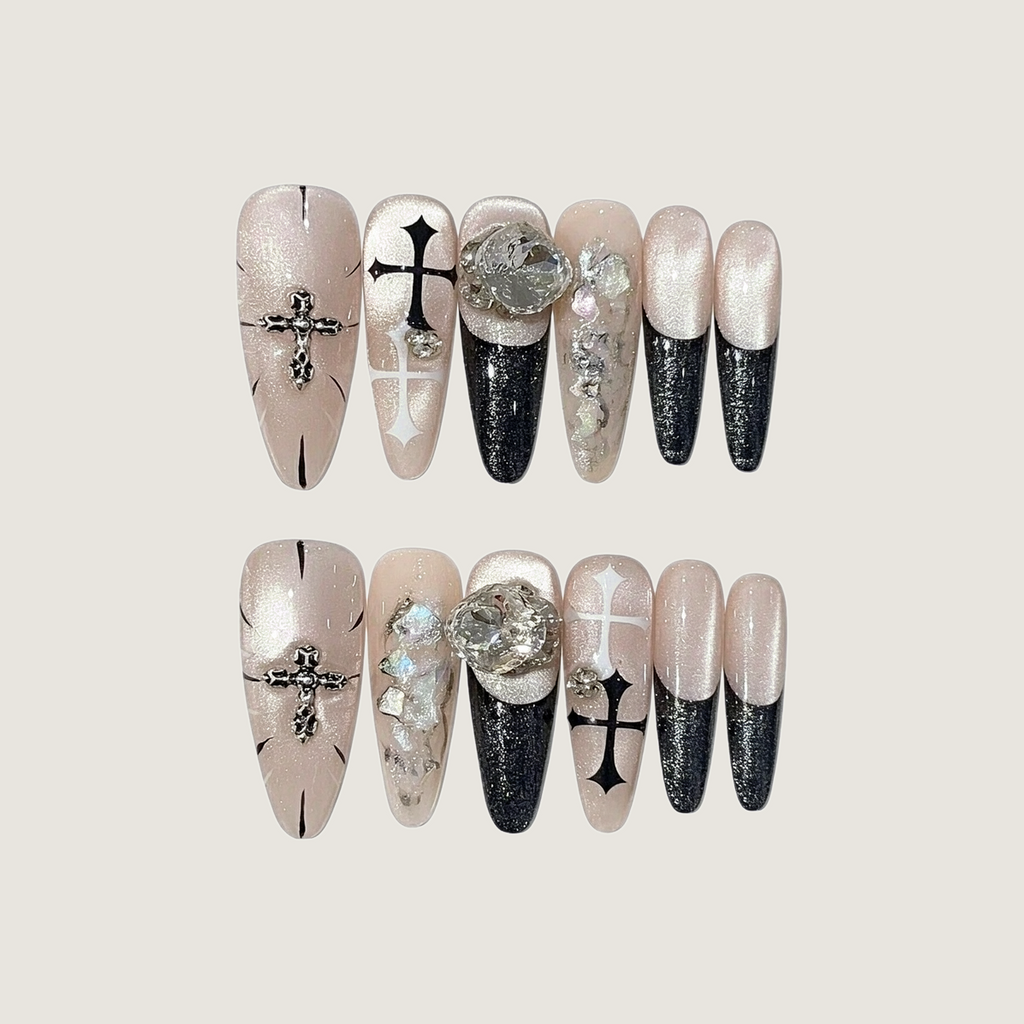 Midnight Cross Press-On Nails