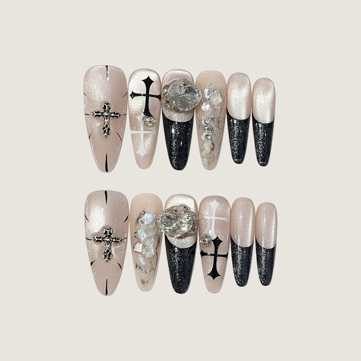 Midnight Cross Press-On Nails