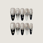 Midnight Star & Butterfly Press-On Nails