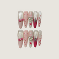 Pink Flame Sweetheart Press-On Nails