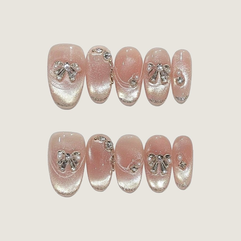 Silver Butterfly Dream Press-On Nails
