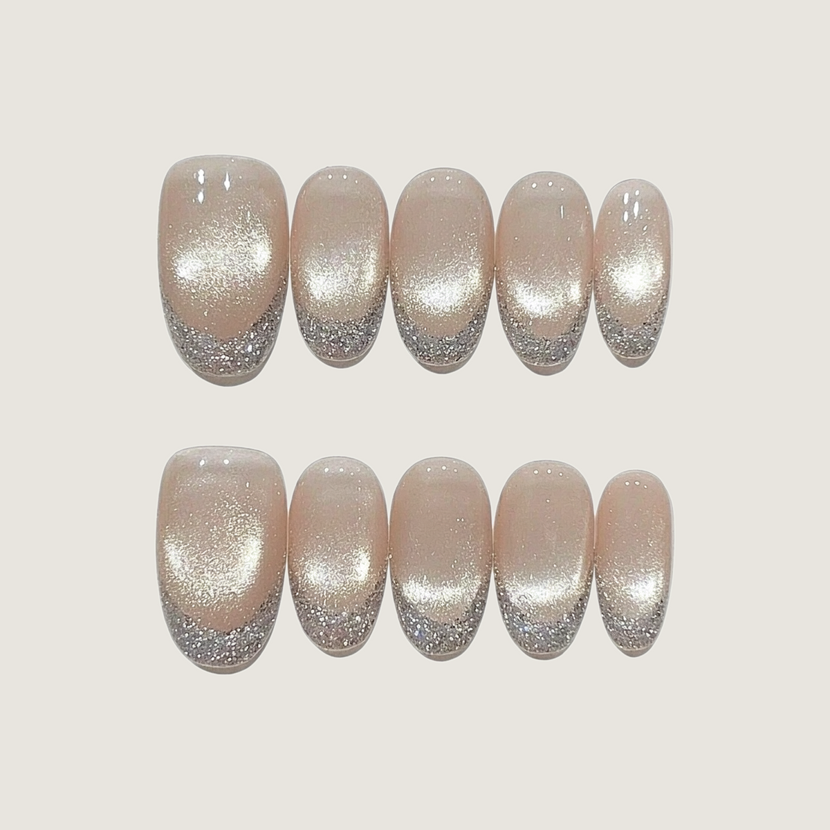Silver Moon Veil Press-On Nails