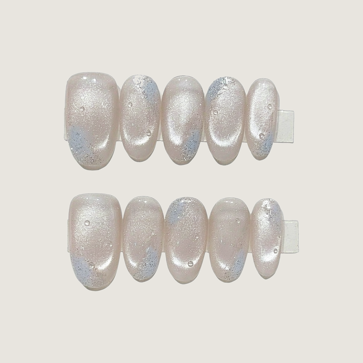 Silver Waves Press-On Nails